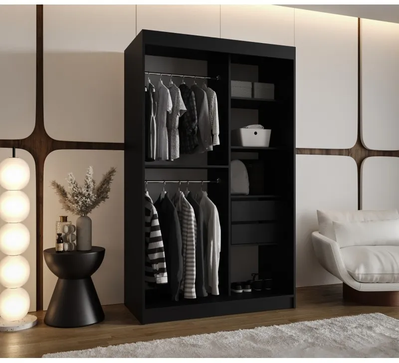Šatní skříň s posuvnými dveřmi se zrcadlem Royal 120 cm