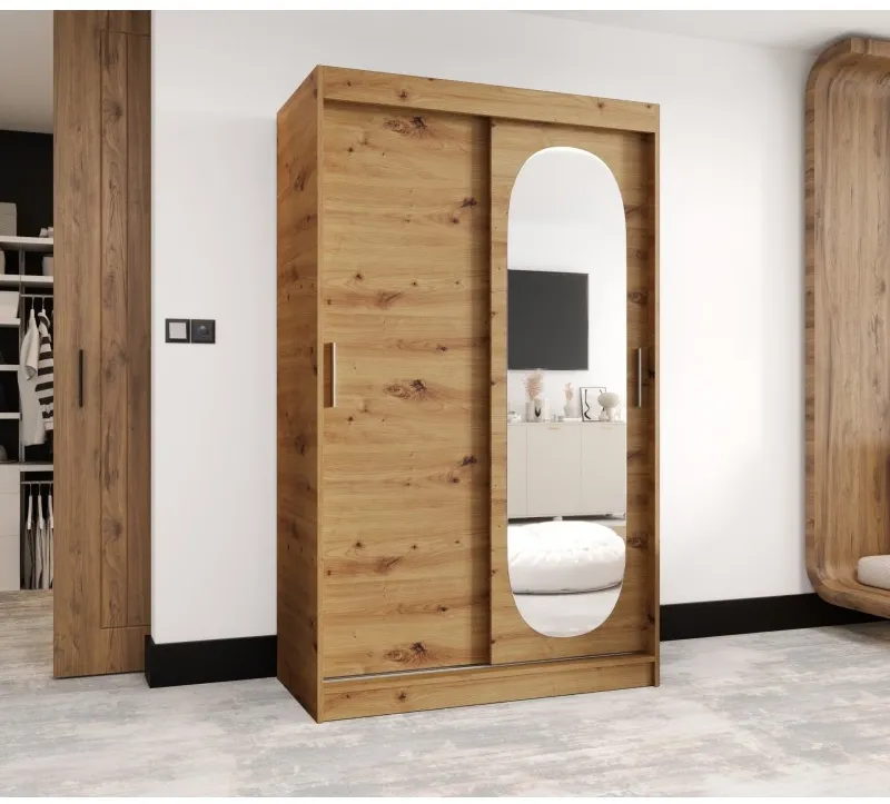 Šatní skříň s posuvnými dveřmi se zrcadlem Royal 120 cm