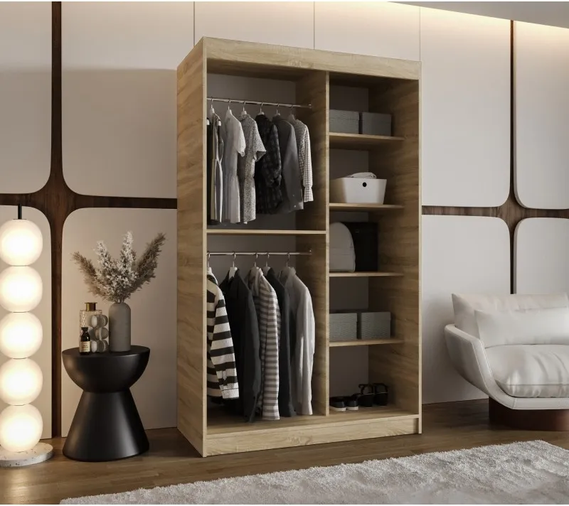 Šatní skříň s posuvnými dveřmi se zrcadlem Royal 120 cm