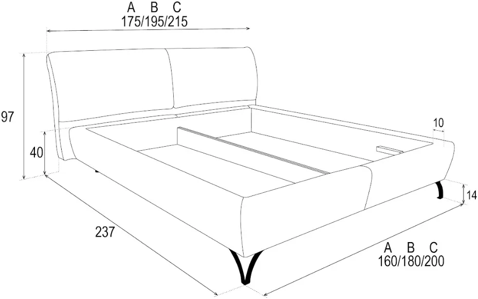 Łóżko Levante 140x200 