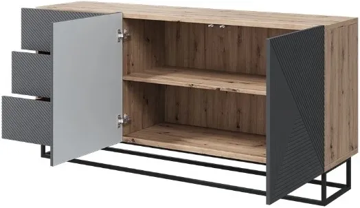 Komoda Asha 167 z szufladami na metalowym stelażu