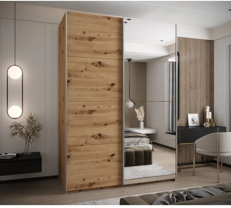 Šatní skříň s posuvnými dveřmi se zrcadlem Lux 3 190 cm