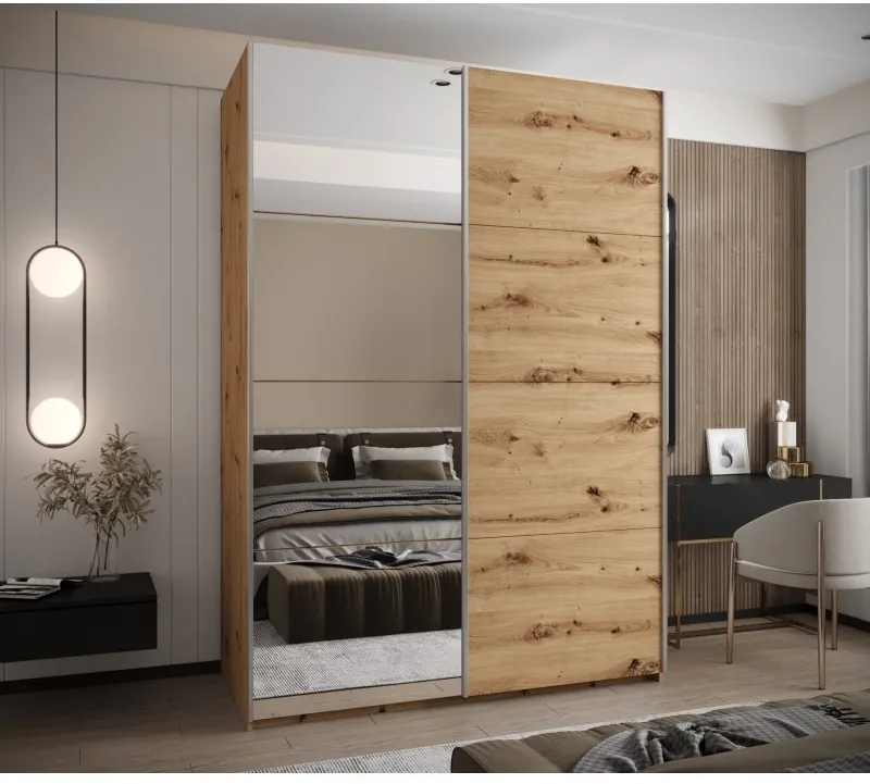 Šatní skříň s posuvnými dveřmi se zrcadlem Lux 3 190 cm