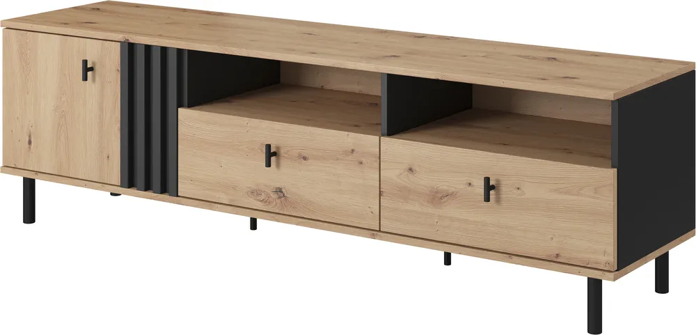 Nowoczesna szafka RTV z wnękami do salonu Madis