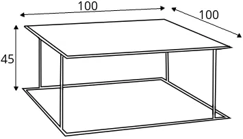 Konferenční stolek na kovových rámech 100x100 Walt Metal