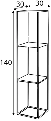 Praktický regál na kovových rámech do obývacího pokoje Tensio Pillar 3F 140x30 cm