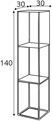 Regał Tensio Pillar 3F 140x30 cm