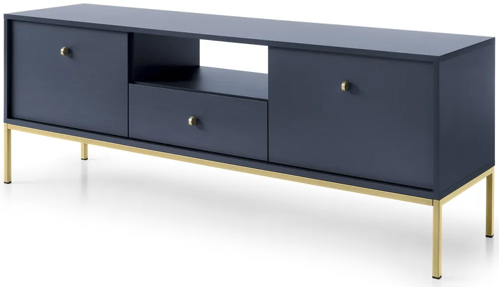 Moderný dvojdverový TV stolík so zásuvkou a nikou do obývačky Mono