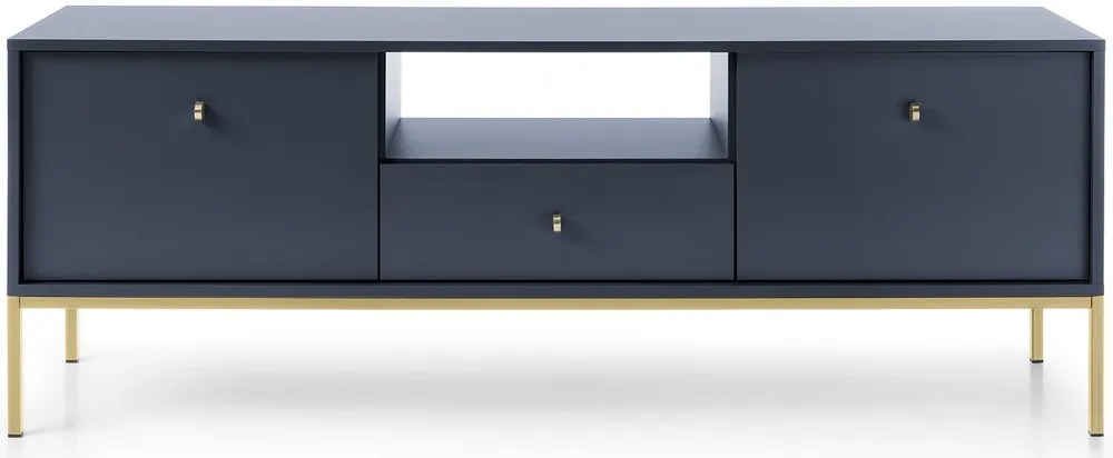 Moderný dvojdverový TV stolík so zásuvkou a nikou do obývačky Mono