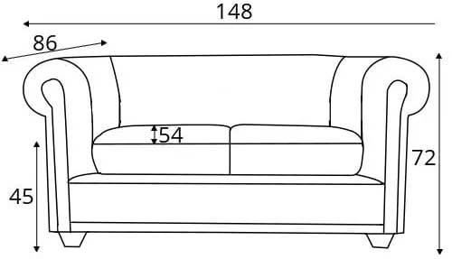 Rozkladacia pohovka Chesterfield York Blink pre 2 osoby