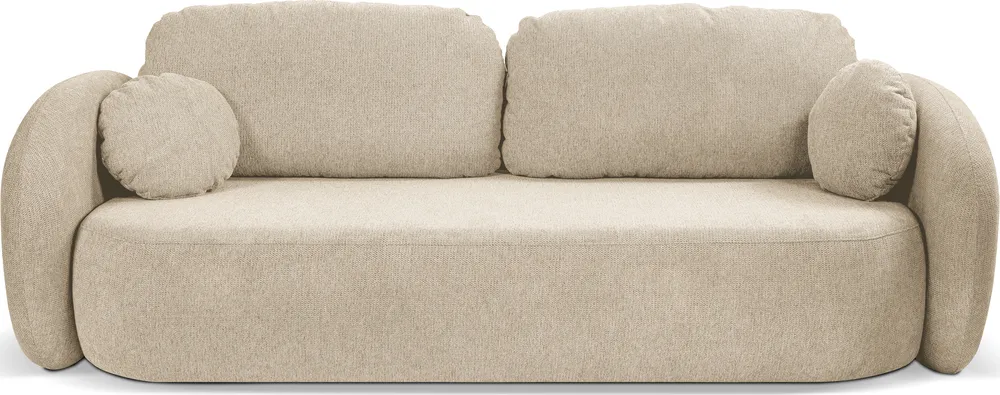 Sofa Olio z funkcją spania typu DL i pojemnikiem na pościel