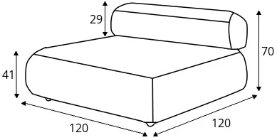 Modul s opěradlem 120x120 cm GirO