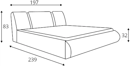 Postel 180 Flavio (korpus, dřevěný rošt, pružinový zvedací mechanismus, úložný prostor)