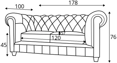 Sofa 2-osobowa Chesterfield Cambridge