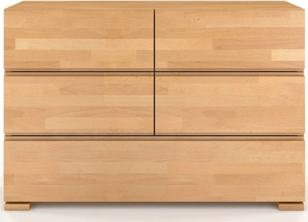 Buková komoda s 5 zásuvkami do ložnice Vestre