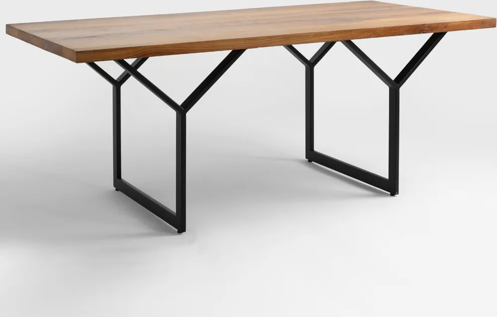 Stůl na kovových rámech do jídelny 180 Longo Solid Wood