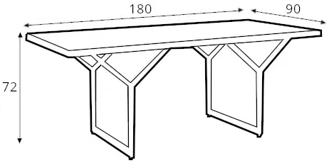 Stůl na kovových rámech do jídelny 180 Longo Solid Wood