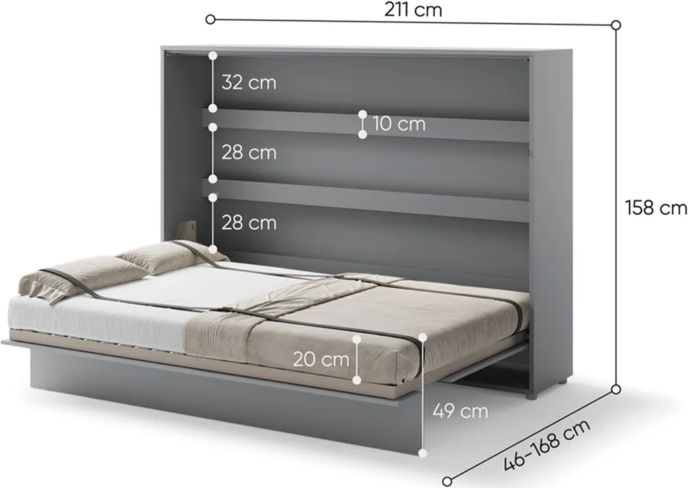 Sklápěcí postel vodorovná 140 Bed Concept
