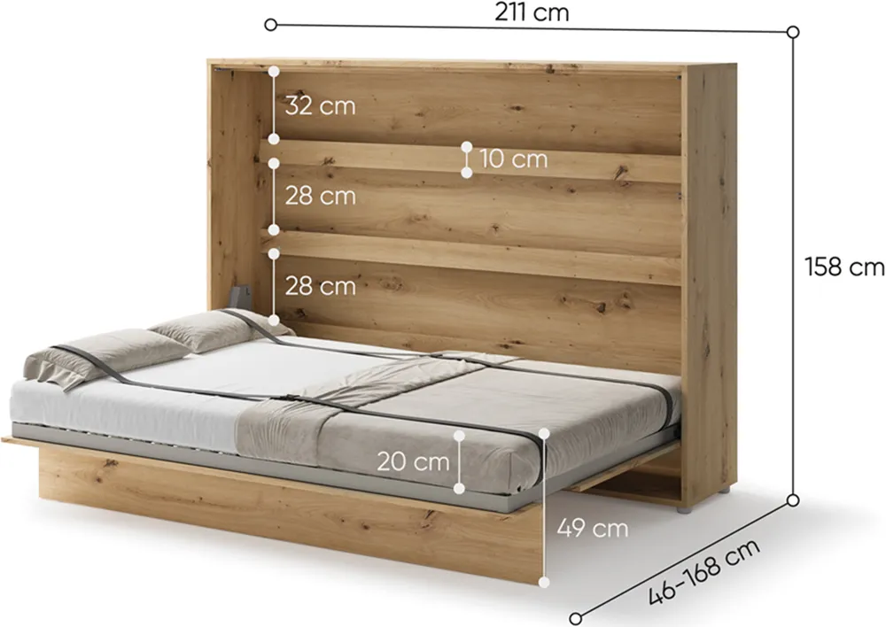 Sklápěcí postel vodorovná 140 Bed Concept