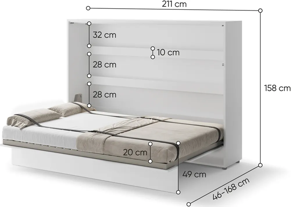Sklápěcí postel vodorovná 140 Bed Concept