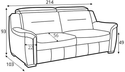 Sofa 3-osobowa z funkcją relaksu elektrycznego Salmo
