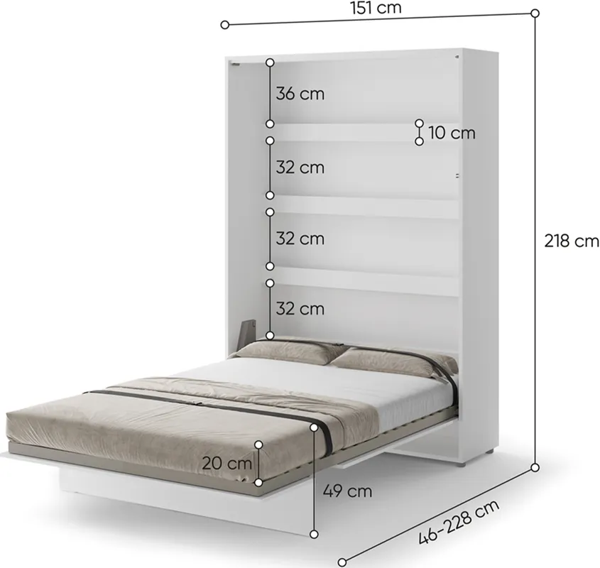 Sklápěcí postel vysoká 140 Bed Concept