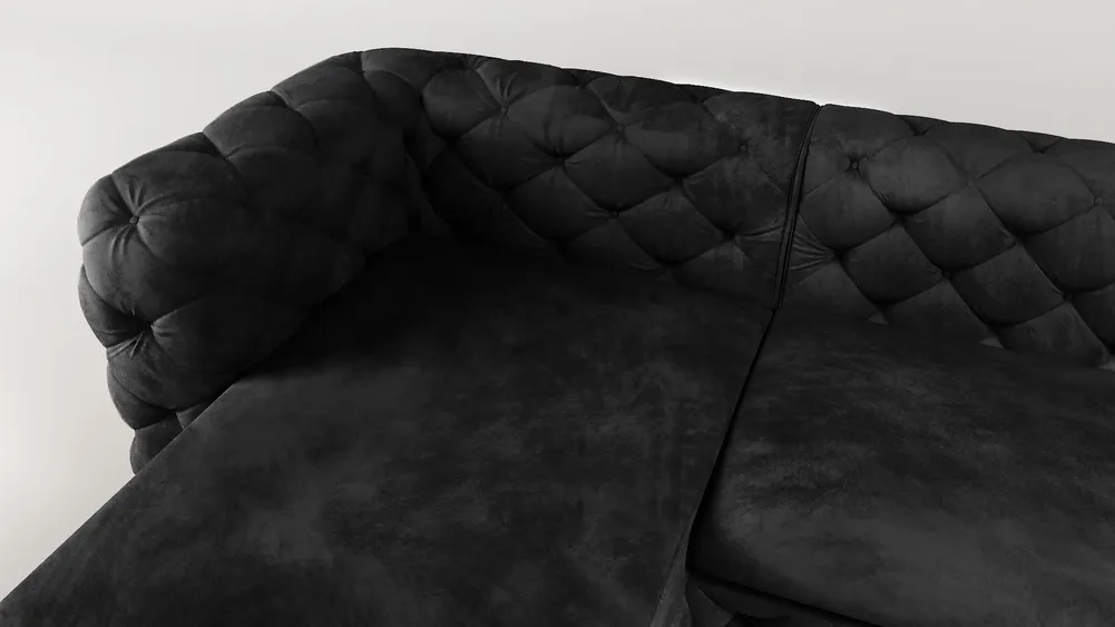 Levá rohová pohovka Chesterfield Chelsea bez funkce spaní