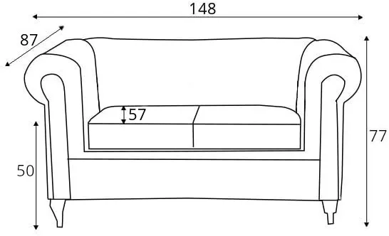 Sofa 2-osobowa Chesterfield Oxford