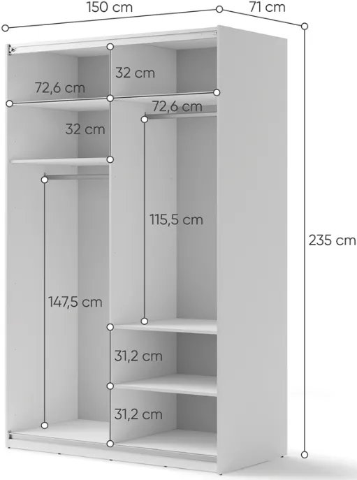 Szafa przesuwna 150 Maxi