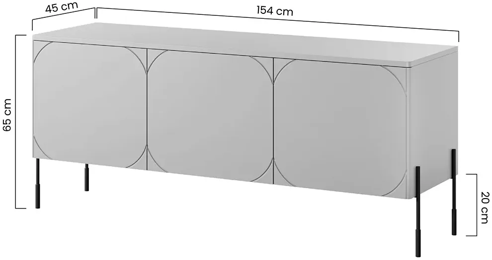 TV stolek s policemi Sonatia 150 cm