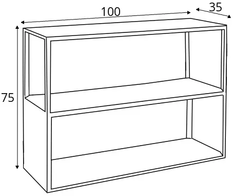 Prostorný kovový regál do obývacího pokoje Hyller Side 100x75