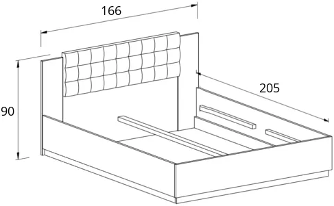 Manželská 160 s čalouněným čelem do ložnice Sigma