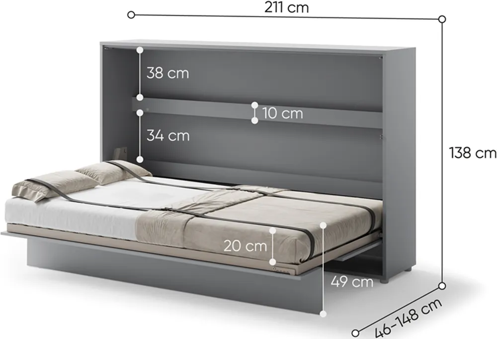 Sklápěcí postel horizontální 120 Bed Concept