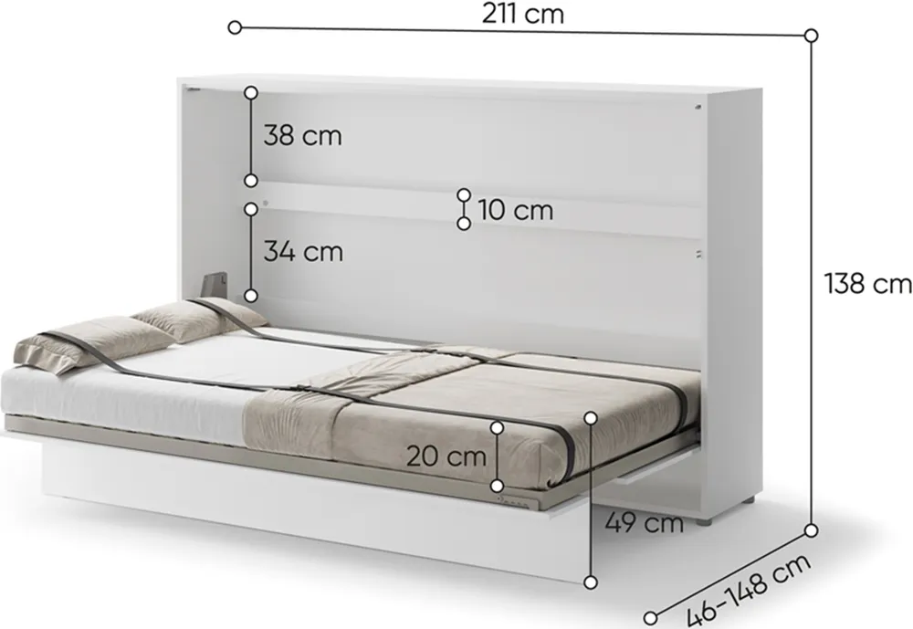 Półkotapczan Poziomy 120 Bed Concept