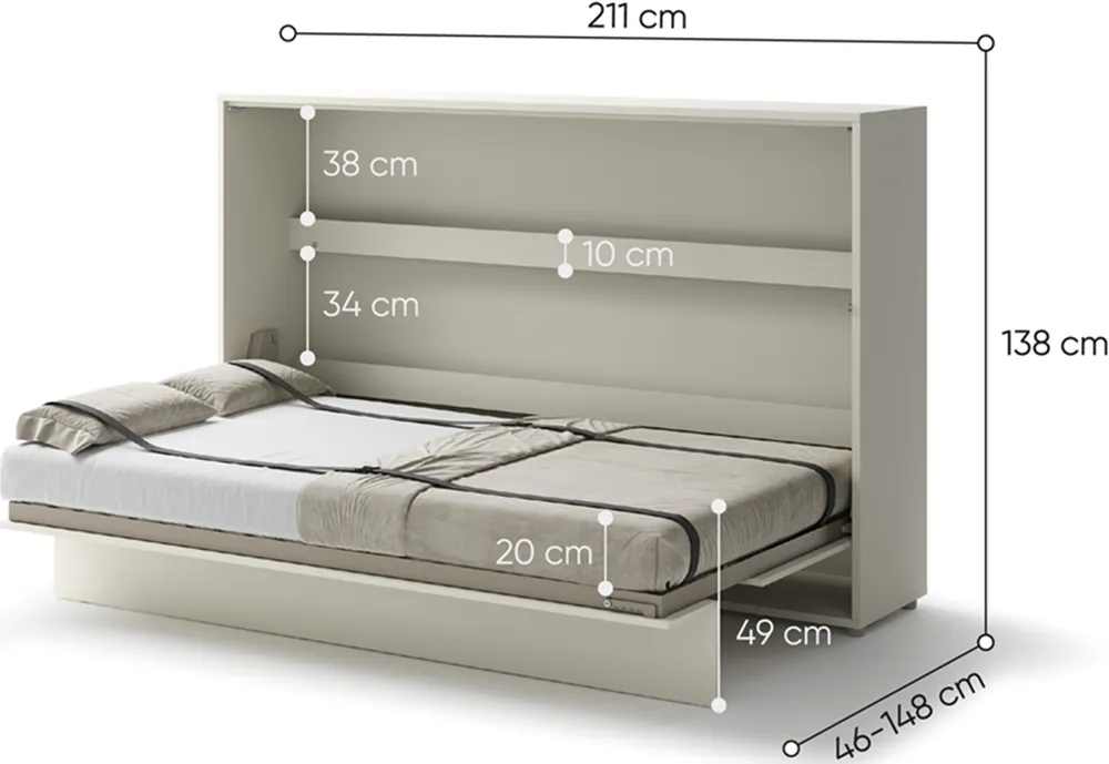 Sklápěcí postel horizontální 120 Bed Concept