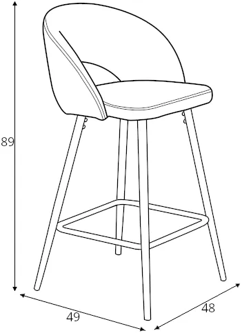 Moderní čalouněná barová židle do jídelny H-96
