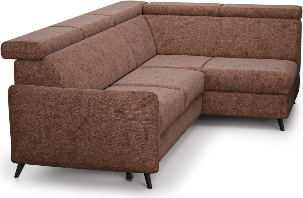 Narożnik z dostawką Comfy prawostronny z funkcją spania i pojemnikiem 