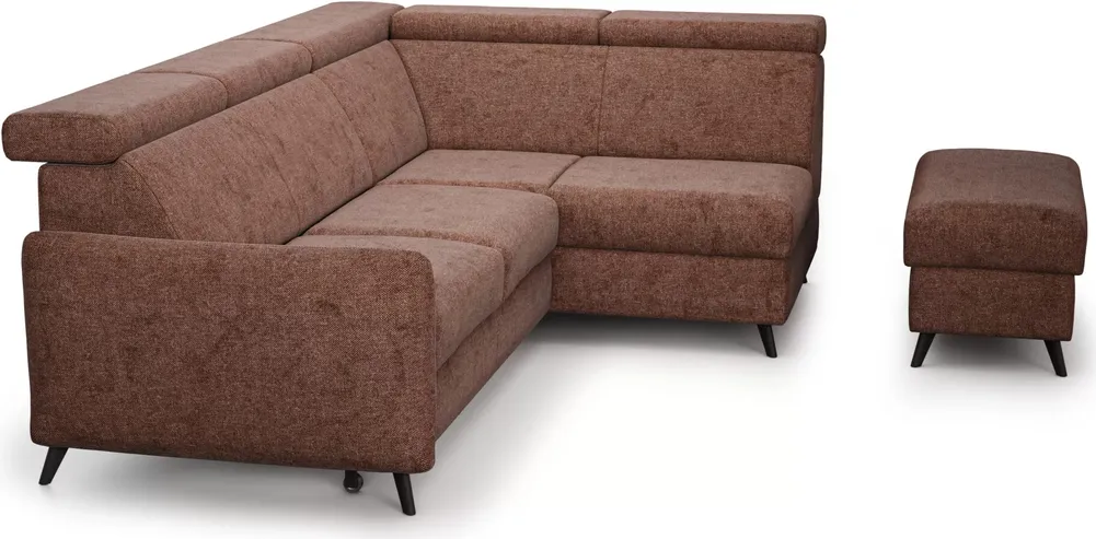 Narożnik z dostawką Comfy prawostronny z funkcją spania i pojemnikiem 