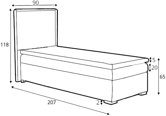 Postel boxspring 90 Lemo