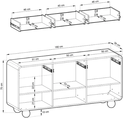 TV stolek Albion 160 cm