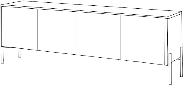 TV stolek s policemi Sonatia 200 cm