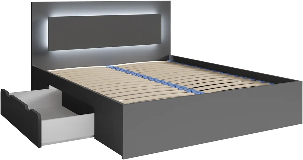 Postel 180 Fino se zásuvkami a LED osvětlením