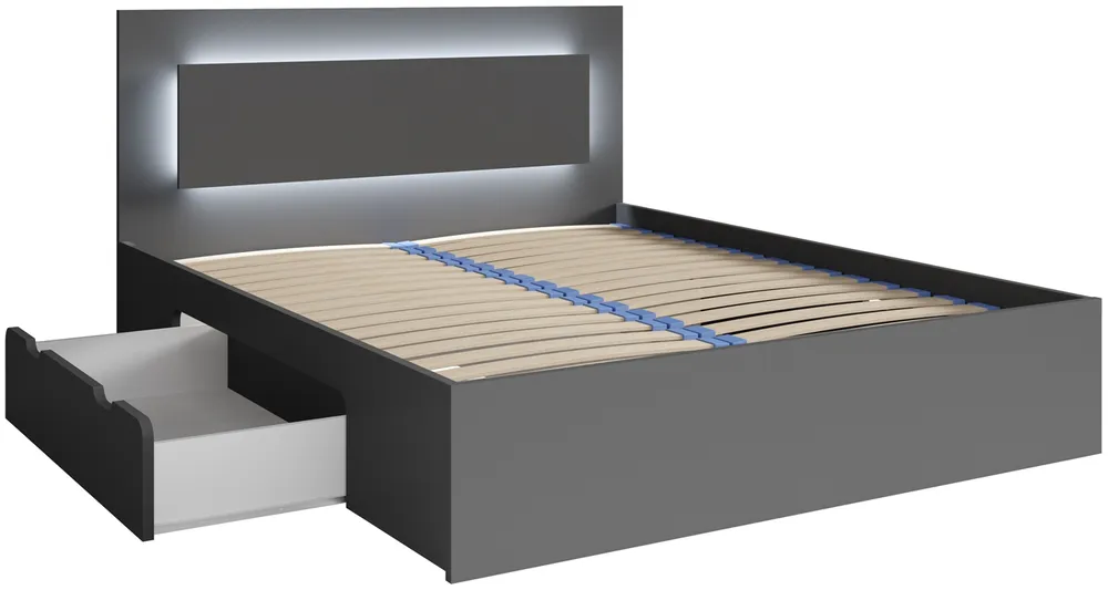 Posteľ 180 Fino so zásuvkami a LED osvetlením