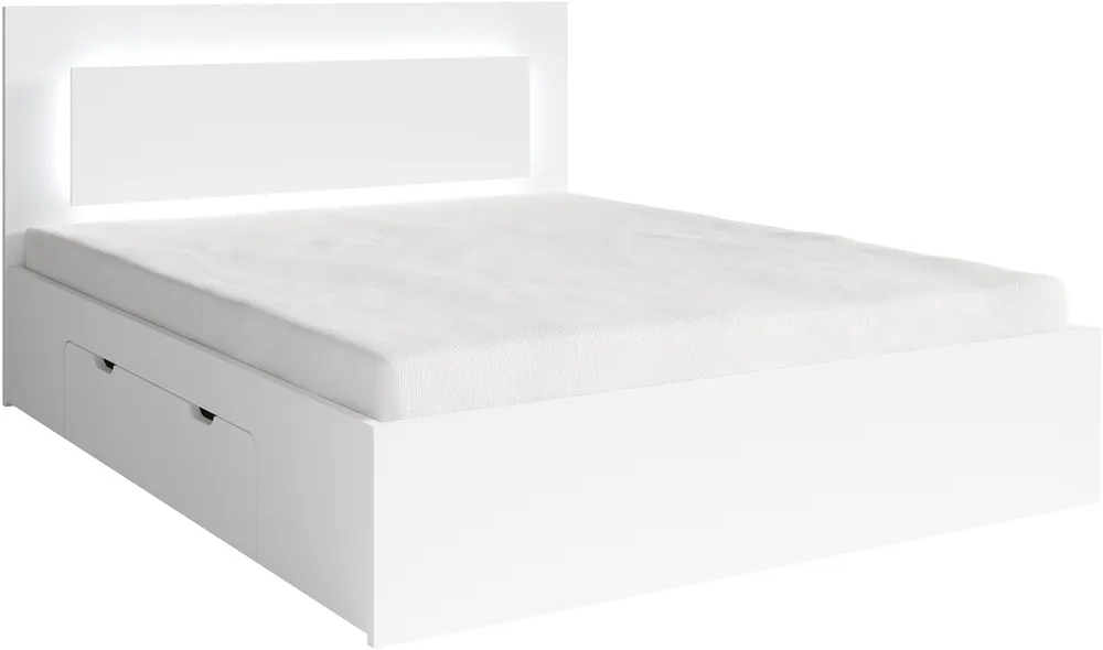 Postel 160 Fino se zásuvkami a LED osvětlením