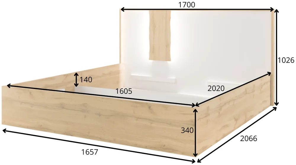 Łóżko 160 Wood