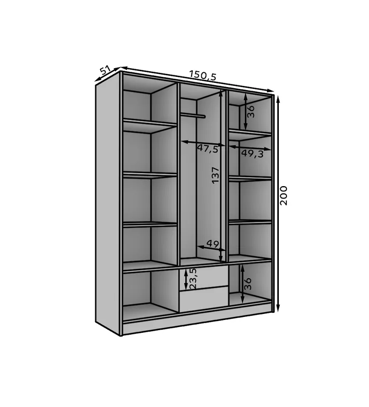 Šatní skříň Neri 150 cm