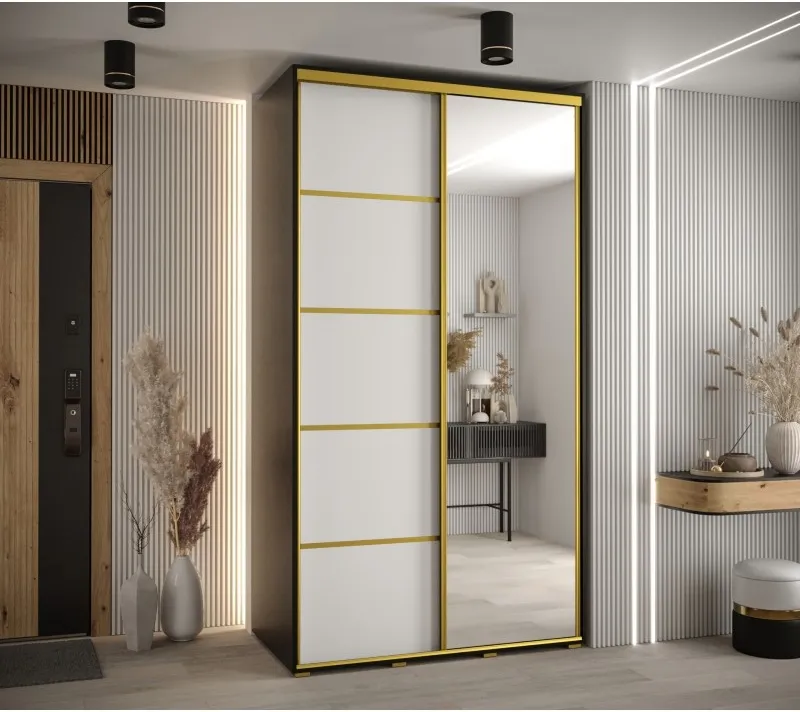 Posuvná skříň se zrcadlem Cannes 5 140 60 cm hloubky