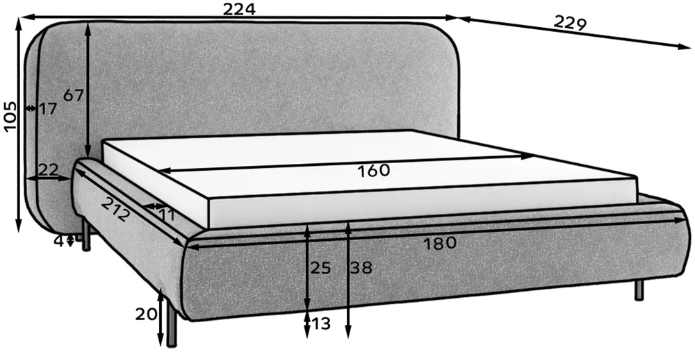 Posteľ Pointt 160 s úložným priestorom