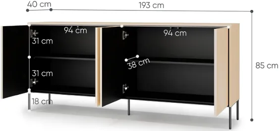 Komoda Flow czterodrzwiowa 
