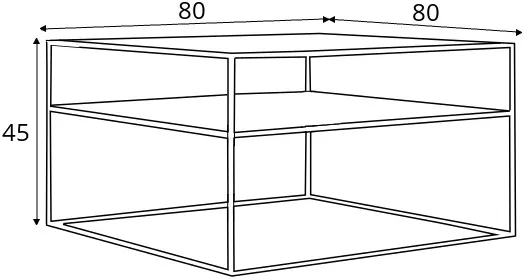Konferenční stolek na kovových rámech do obývacího pokoje Tensio 2 Floor 80